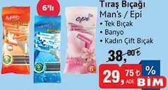 MAN'S/EPİ TIRAŞ BIÇAĞI TEK BIÇAK KADIN BANYO 6'LI